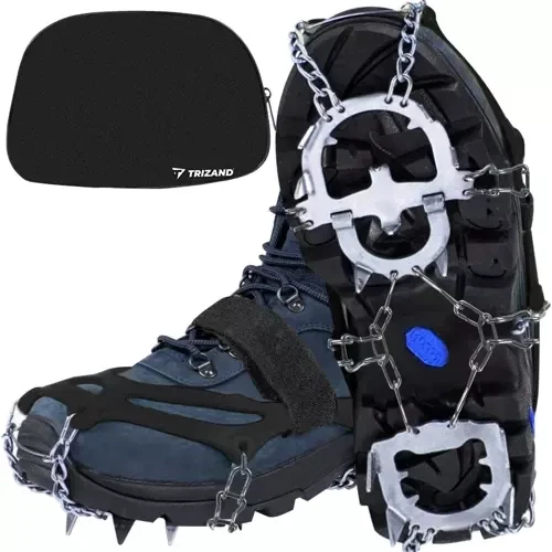 2 Schuhgriffe mit Anti-Rutsch-Spikes für sicheren Halt, schwarz