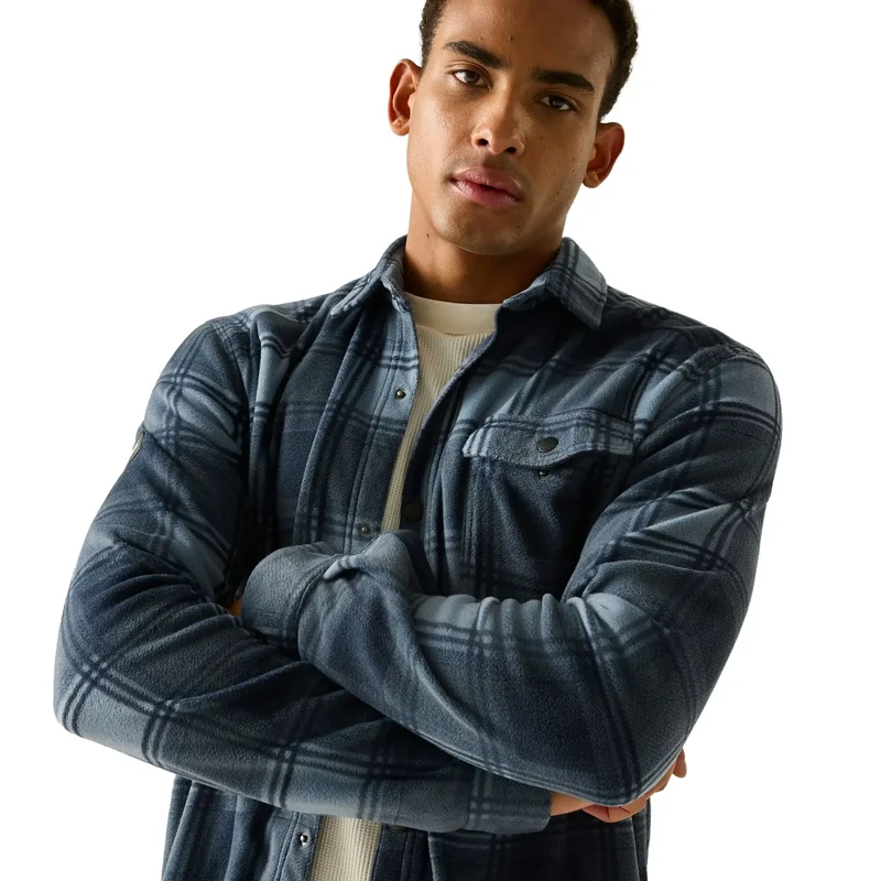 Regatta Mens' Frankie Fleece Shirt Dusky Check/Blue
