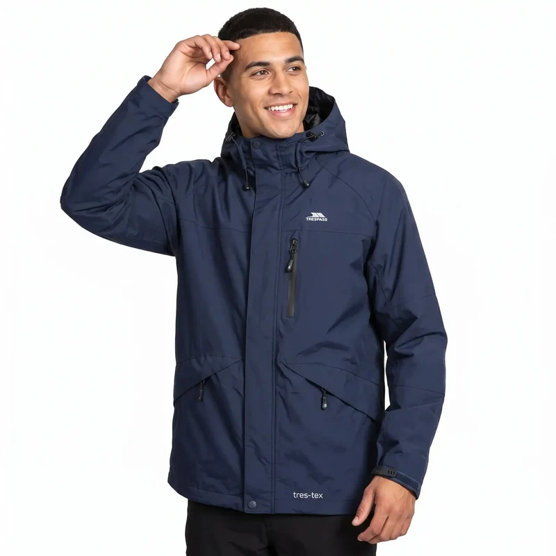 Trespass Men's Corvo Waterproof Windproof Jacket - Navy