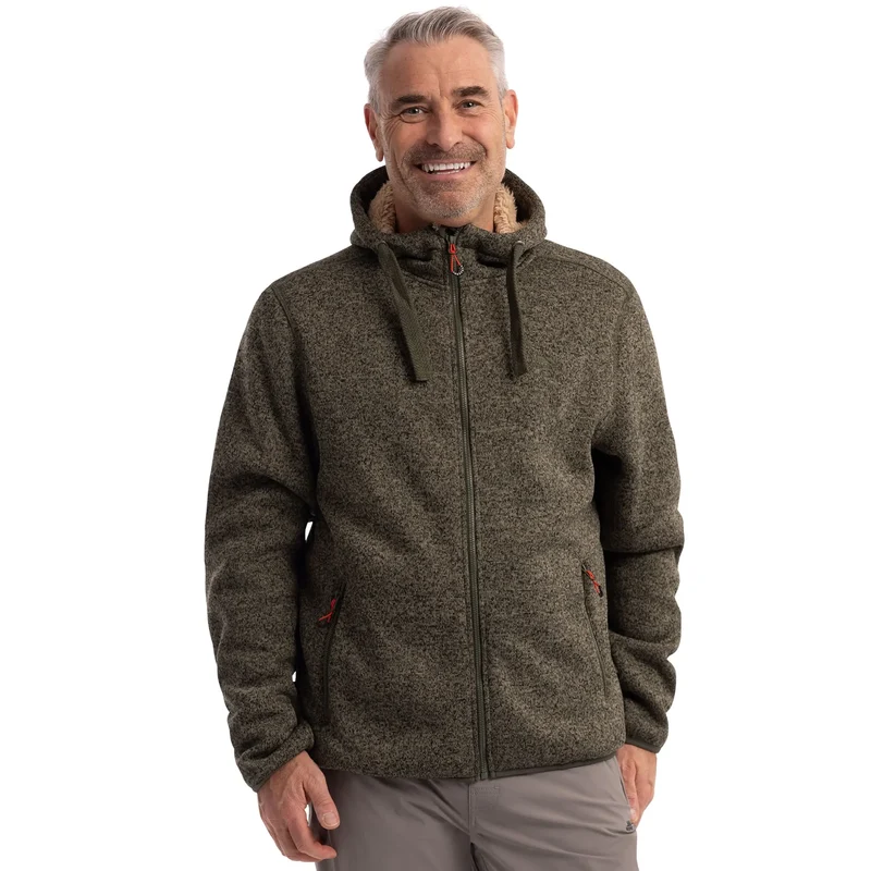 Trespass Men's Tableypipe Hooded Knitted Fleece - Ivy Marl