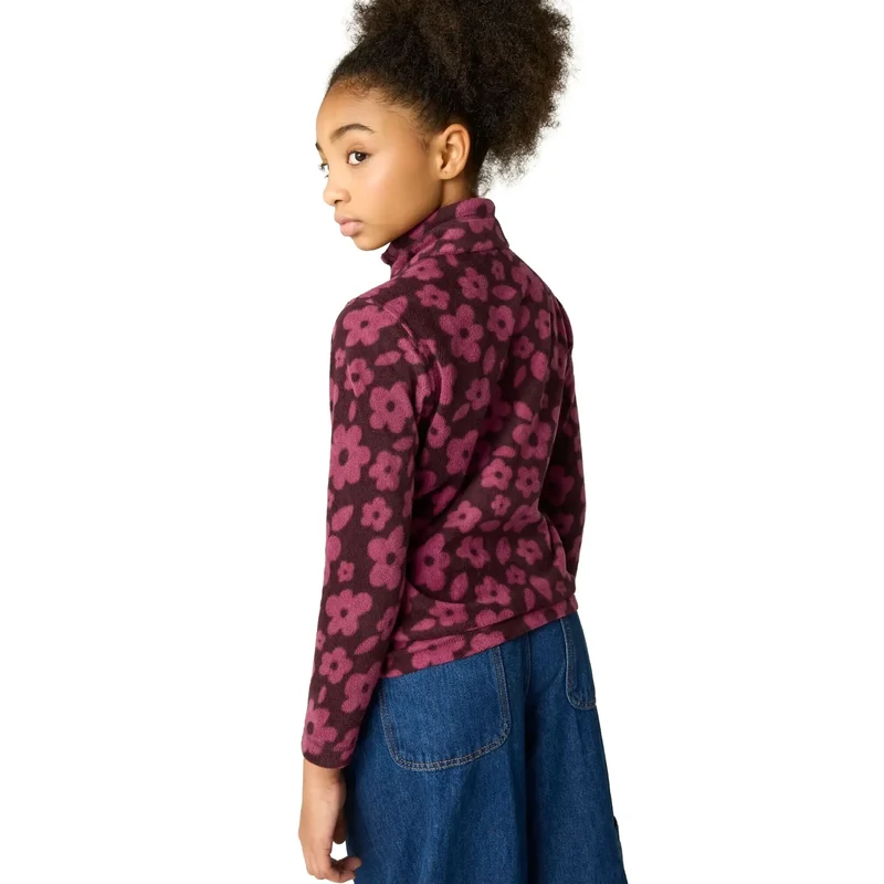 Regatta Kids' Hot Shot II Half Zip Fleece - Fig/Violet Floral