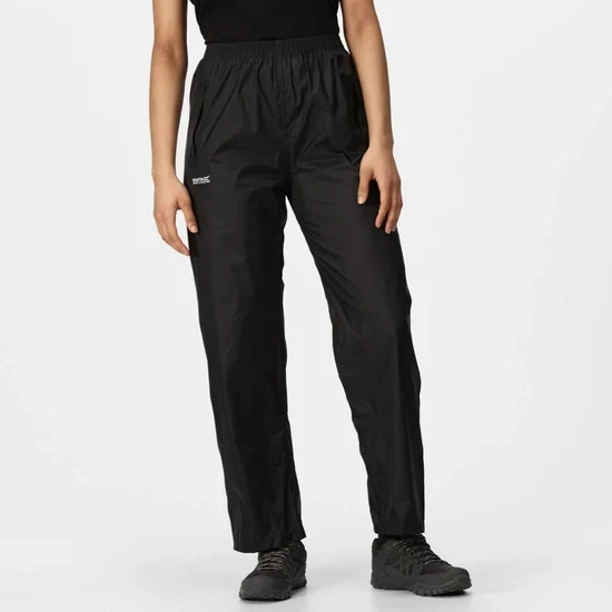 Regatta Women's Pack-It Waterproof Overtrousers - Black