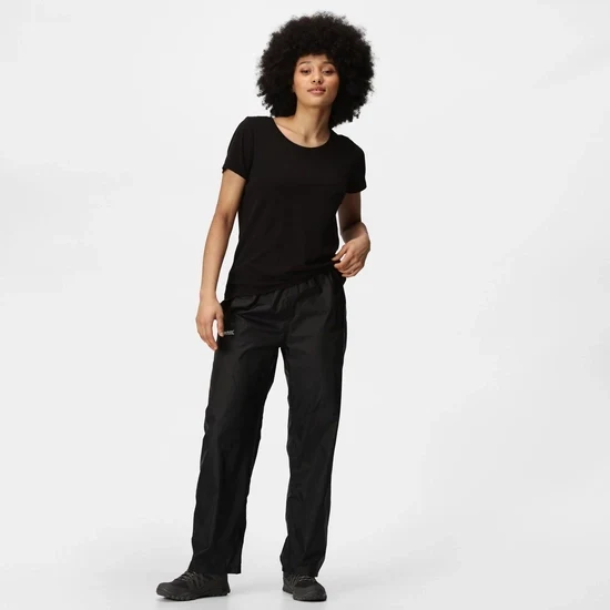 Regatta Women's Pack-It Waterproof Overtrousers - Black