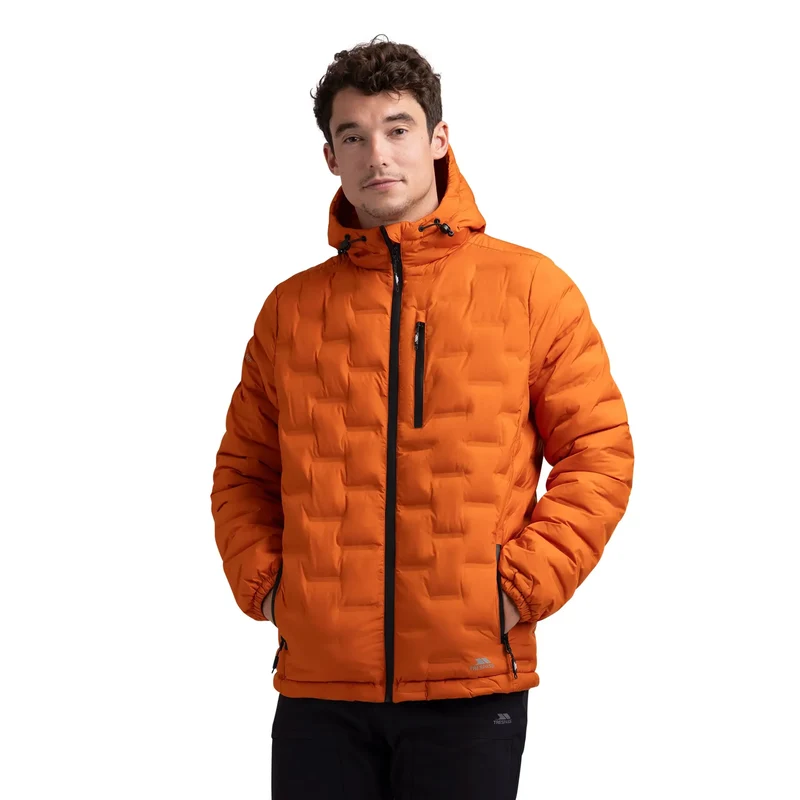 Trespass Men's Jaymes Quilted Waterproof Jacket - Orange Spice