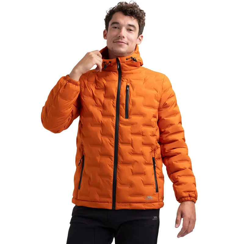 Trespass Men's Jaymes Quilted Waterproof Jacket - Orange Spice