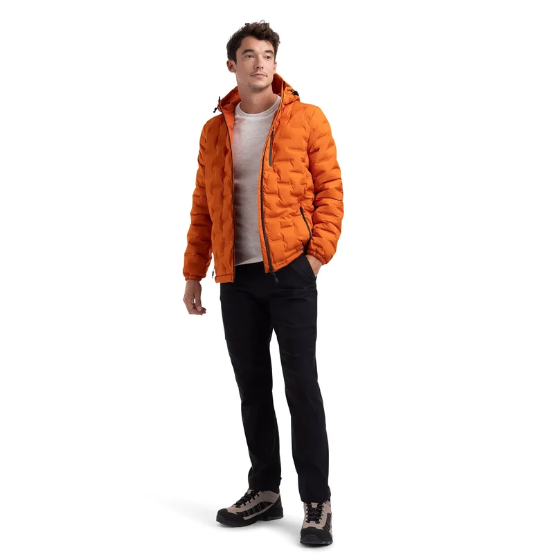 Trespass Men's Jaymes Quilted Waterproof Jacket - Orange Spice