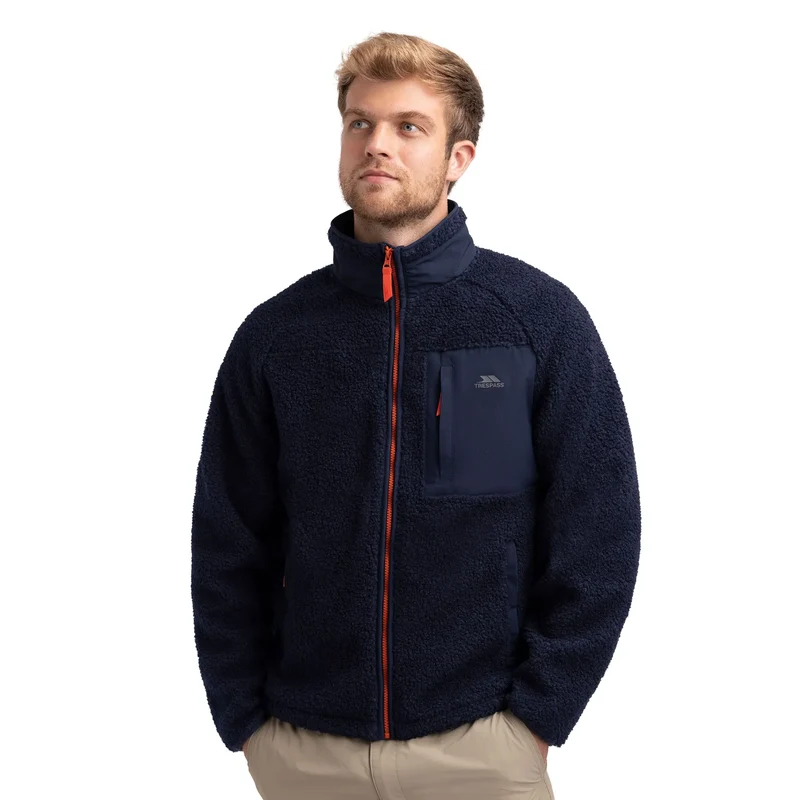 Trespass Men's Brookes Textured Borg Fleece - Navy