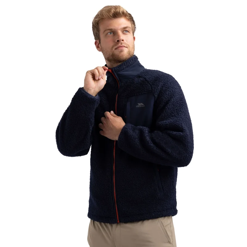 Trespass Men's Brookes Textured Borg Fleece - Navy