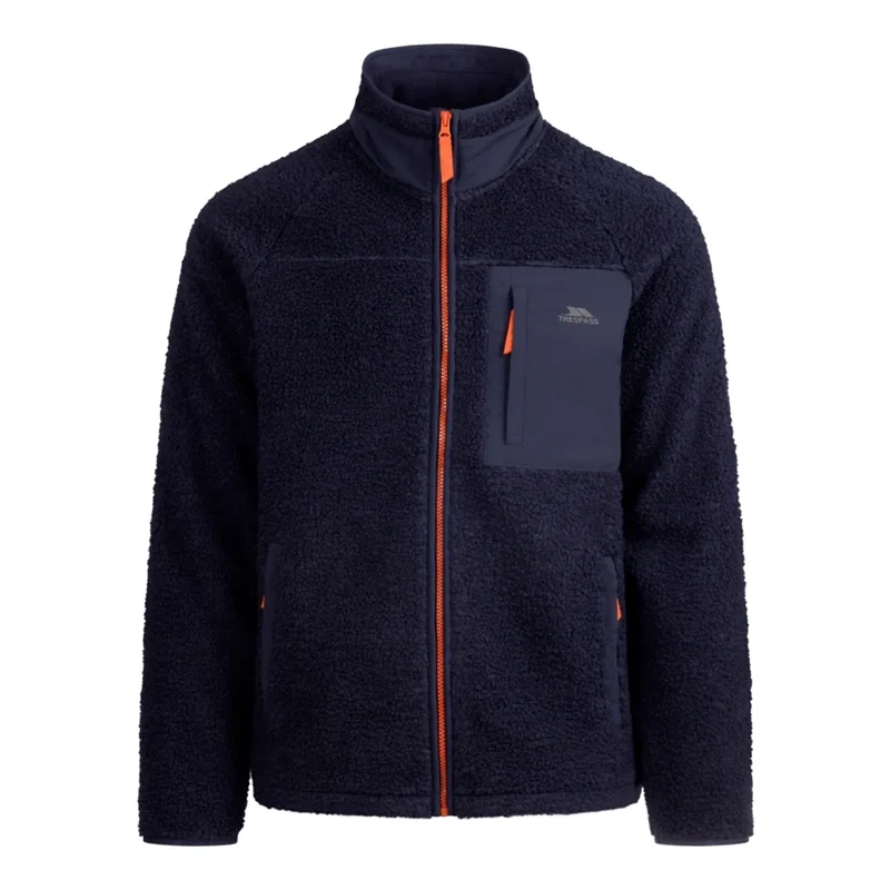 Trespass Men's Brookes Textured Borg Fleece - Navy