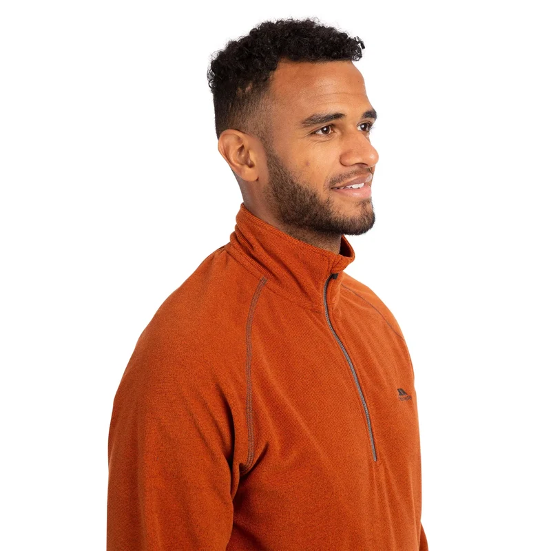 Trespass Men's Keynote Half-Zip Fleece - Burnt Orange