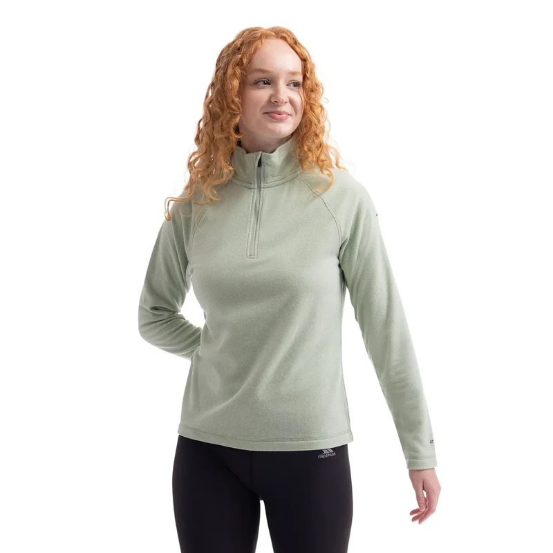 Trespass Women's Meadows Half-Zip Microfleece - Soft Sage