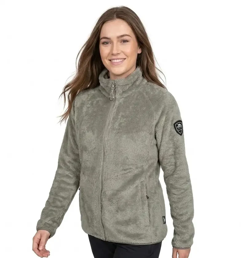Trespass Telltale Women's Soft Furry Fleece Jacket - Soft Sage