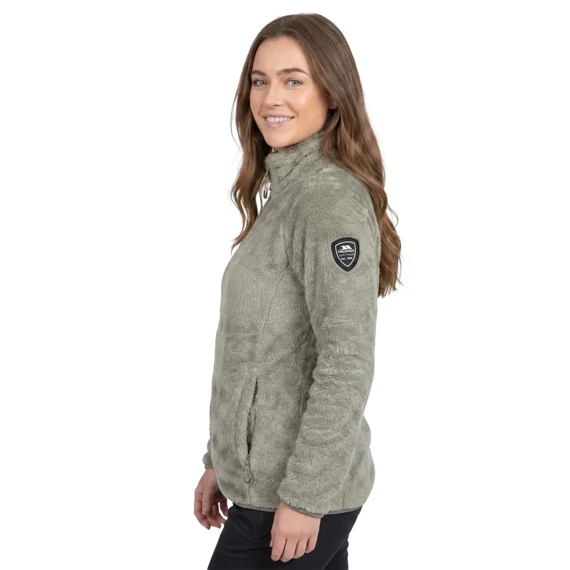 Trespass Telltale Women's Soft Furry Fleece Jacket - Soft Sage