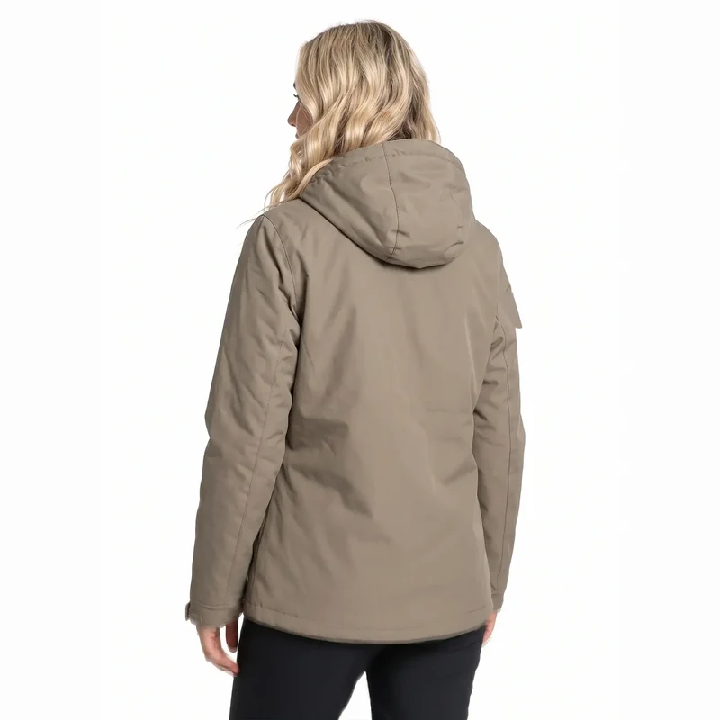 Trespass Women's Yulia Padded Waterproof Jacket- Light Khaki