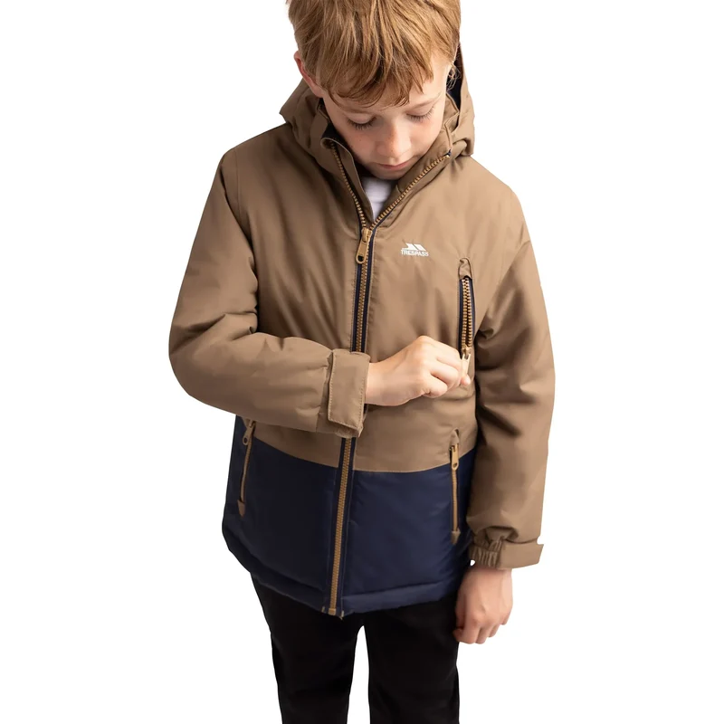 Trespass Kids' Franzz Waterproof Jacket- Brownie