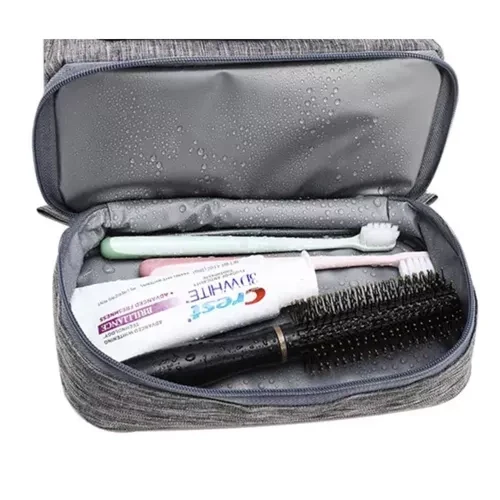 Hängende Kosmetiktasche mit 11 Fächern, wasserdicht, grau