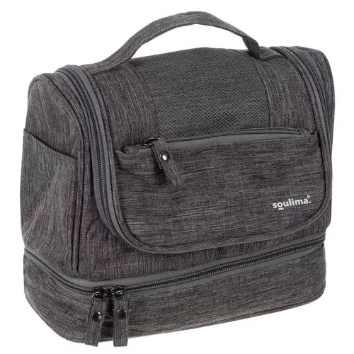 Hängende Kosmetiktasche mit 11 Fächern, wasserdicht, grau