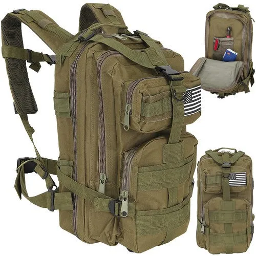 1 Stück Militär Rucksack mit vielseitigem Tragesystem grün