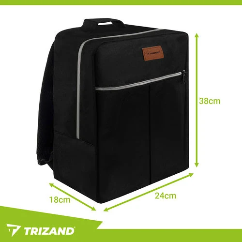1 Reiserucksack mit Kosmetiktasche für Handgepäck, schwarz