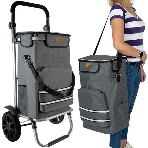 2in1 Einkaufswagen mit verstellbarem Griff und viel Platz