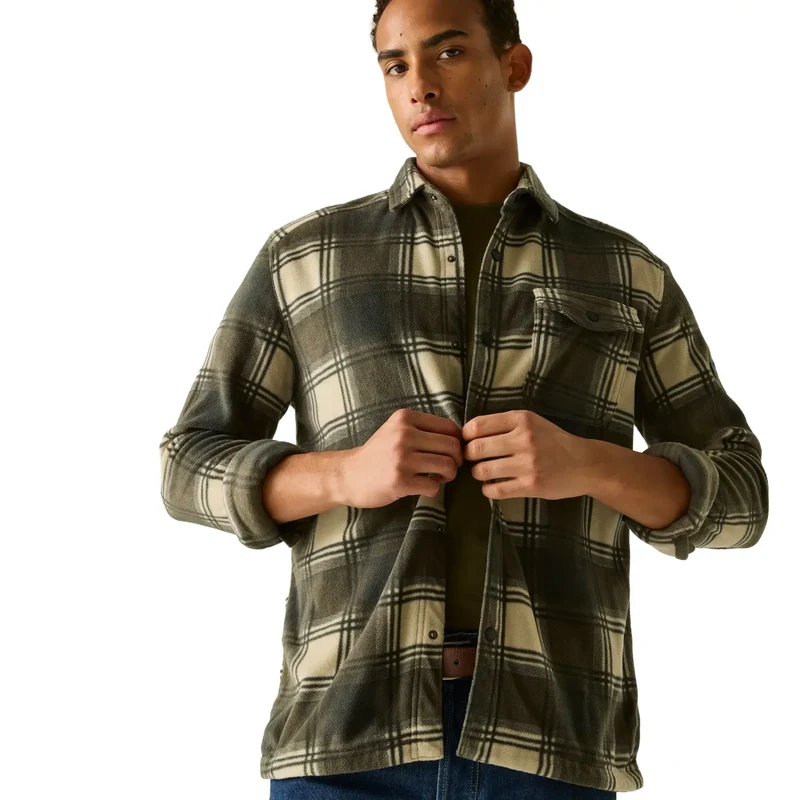 Regatta Mens' Frankie Fleece Shirt Smokey Check/Olive