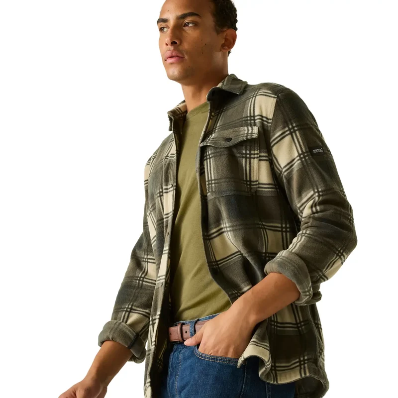 Regatta Mens' Frankie Fleece Shirt Smokey Check/Olive