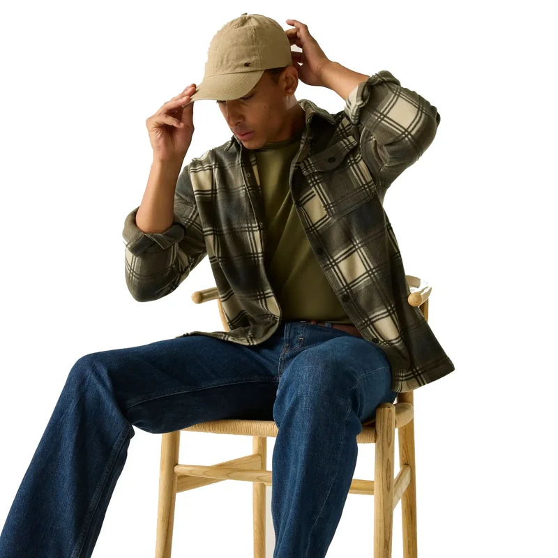 Regatta Mens' Frankie Fleece Shirt Smokey Check/Olive
