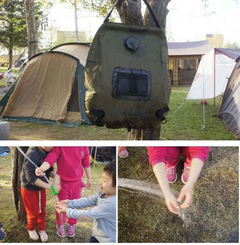 1 Solardusche mit Thermometer für warmes Wasser