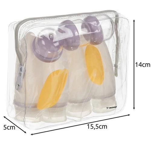 10-teiliges Reisekosmetik-Set mit flexiblen Behältern transparent