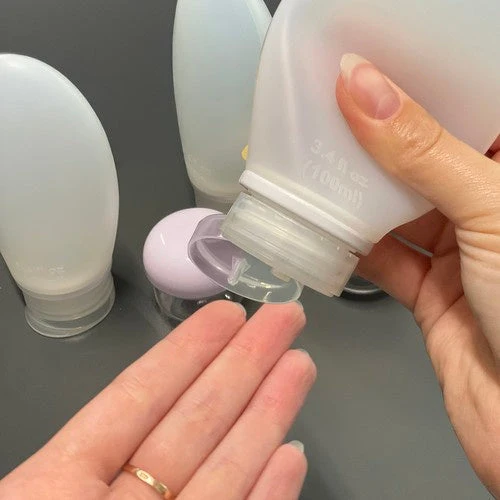 10-teiliges Reisekosmetik-Set mit flexiblen Behältern transparent