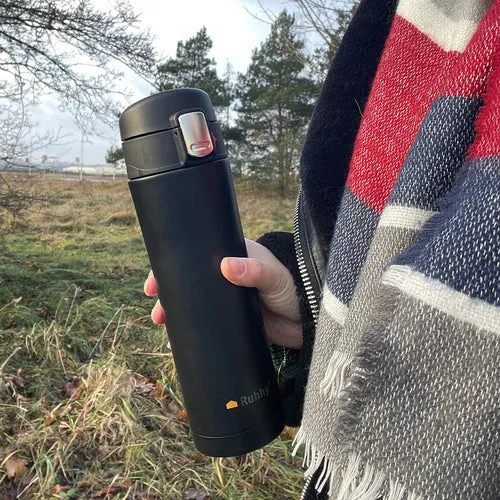 1 Thermobecher, auslaufsicher, hervorragende Wärmedämmung, Schwarz
