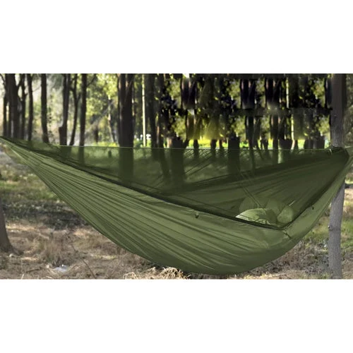 2er Hängematten-Set mit Moskitonetz und UV-Schutz, khaki