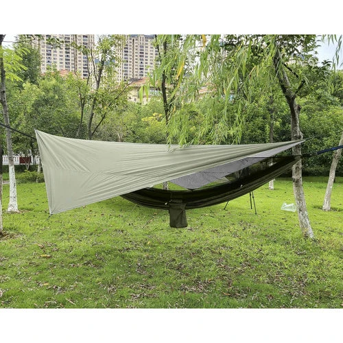 2er Hängematten-Set mit Moskitonetz und UV-Schutz, khaki