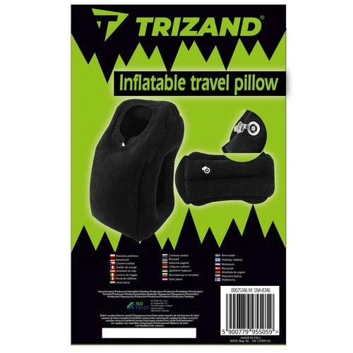 1 Aufblasbares Reisekissen mit ergonomischer Form, Schwarz
