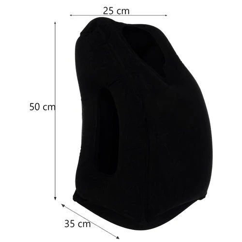1 Aufblasbares Reisekissen mit ergonomischer Form, Schwarz