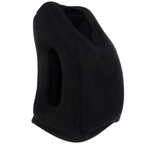 1 Aufblasbares Reisekissen mit ergonomischer Form, Schwarz