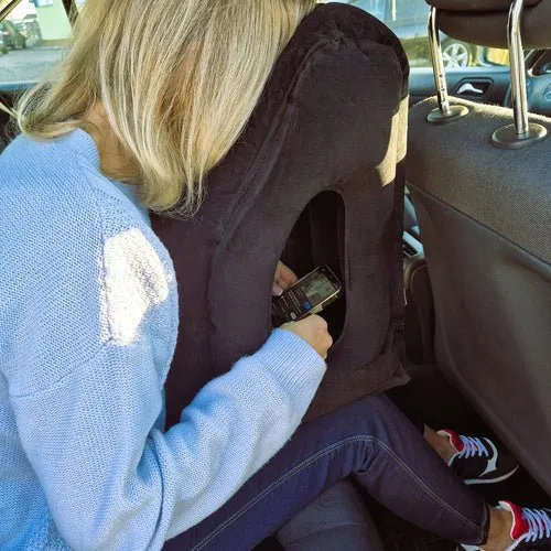 1 Aufblasbares Reisekissen mit ergonomischer Form, Schwarz