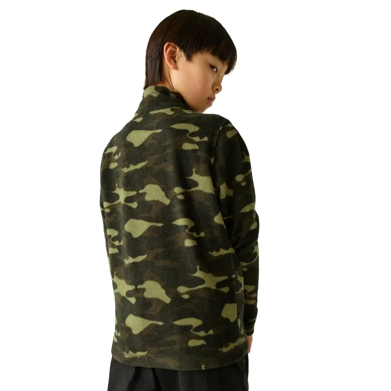 Regatta Kids' Hot Shot II Half Zip Fleece - Dark Khaki Camo