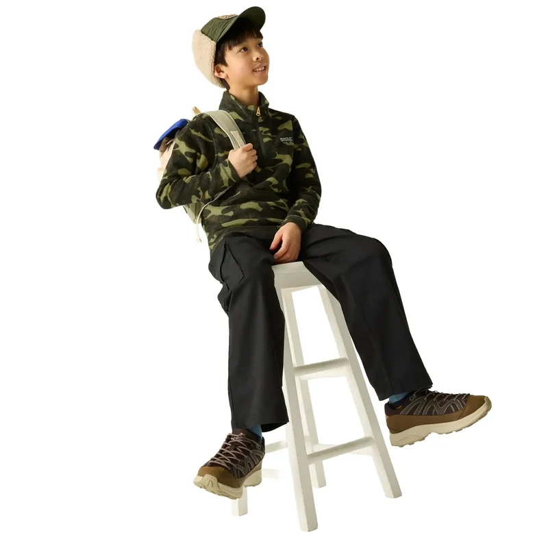 Regatta Kids' Hot Shot II Half Zip Fleece - Dark Khaki Camo