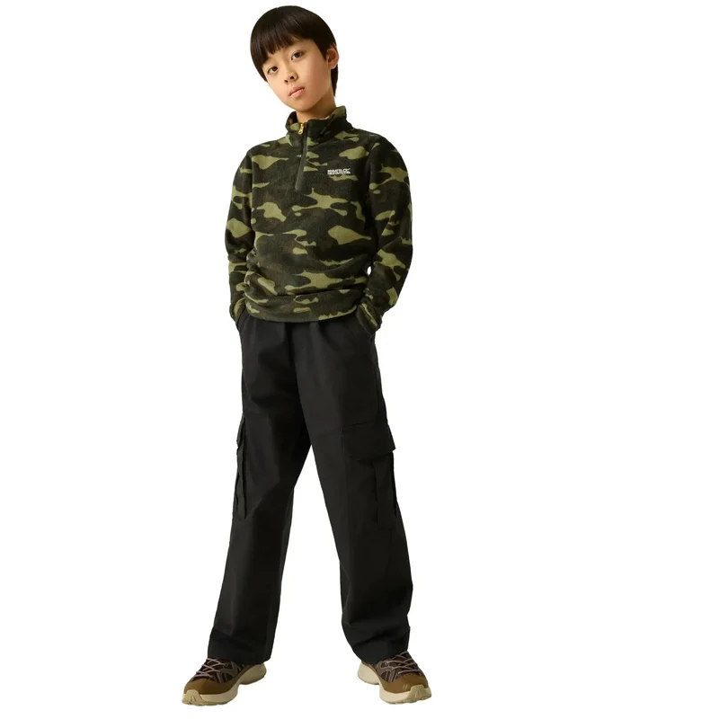 Regatta Kids' Hot Shot II Half Zip Fleece - Dark Khaki Camo