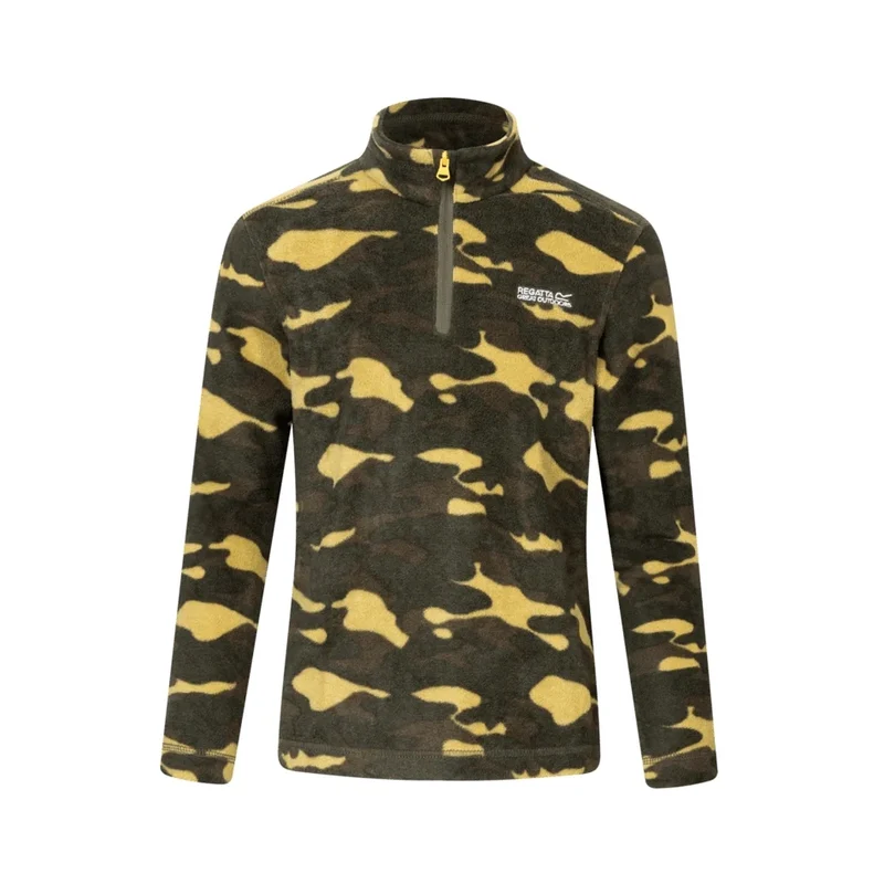 Regatta Kids' Hot Shot II Half Zip Fleece - Dark Khaki Camo