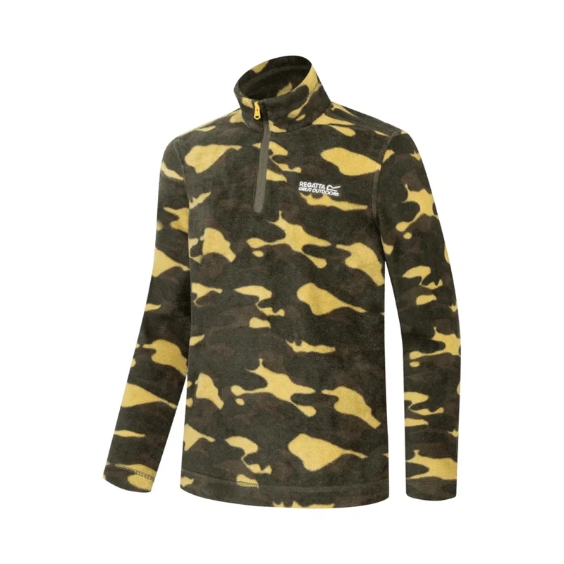 Regatta Kids' Hot Shot II Half Zip Fleece - Dark Khaki Camo