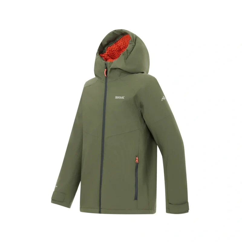 Regatta Kids' Hillain Warm Lined Jacket - Dark Khaki / Rooibos Tea