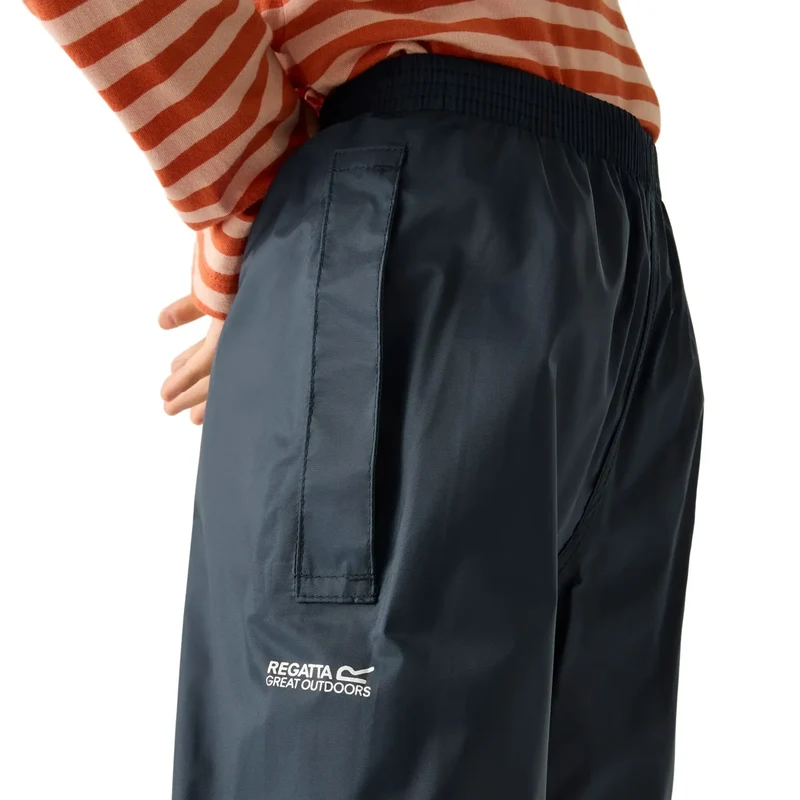 Regatta Kids' Pack-It Waterproof Overtrousers - Midnight