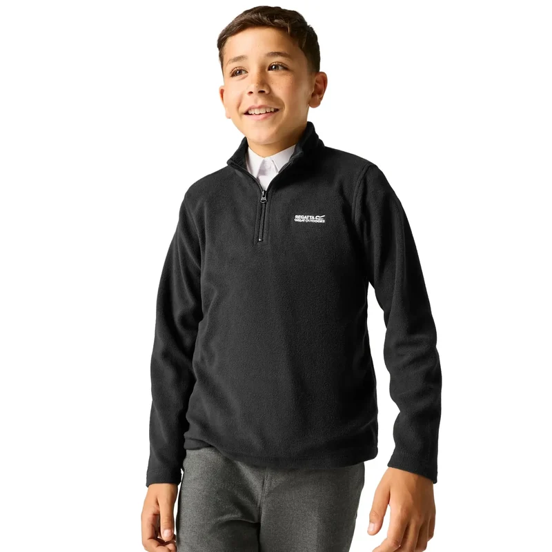 Regatta Kids' Hot Shot II Half Zip Fleece - Black