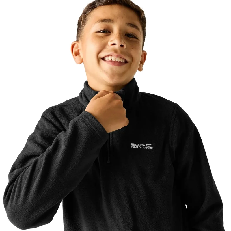 Regatta Kids' Hot Shot II Half Zip Fleece - Black