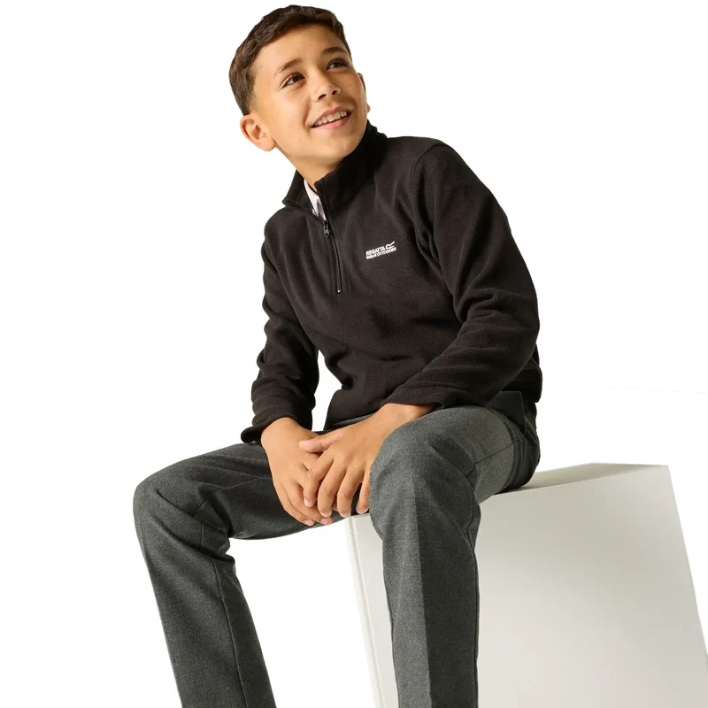 Regatta Kids' Hot Shot II Half Zip Fleece - Black