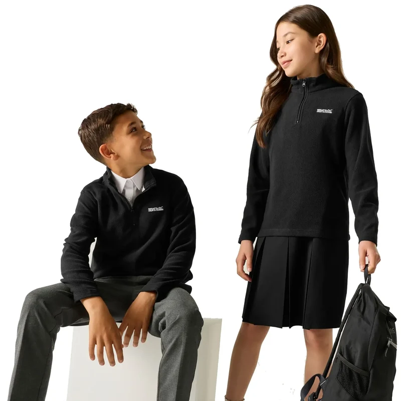 Regatta Kids' Hot Shot II Half Zip Fleece - Black
