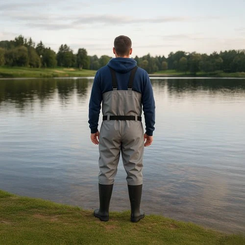 1 Paar Wathosen mit verstellbaren Hosenträgern und rutschfester Sohle