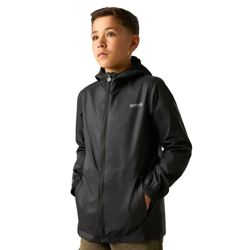 Regatta Kids' Pack It III Waterproof Jacket - Black